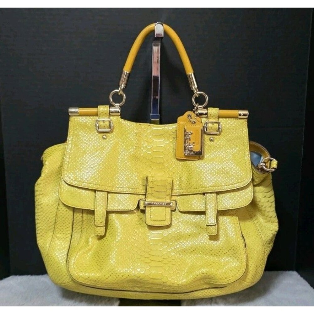 Coach 23432 Madison Pinnacle Embossed Metallic Python Abby Bag MSRP $1000
